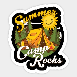 Cute Summer Camp Rocks Camping Fun Campers Sticker